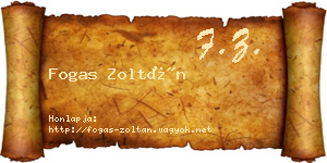 Fogas Zoltán névjegykártya