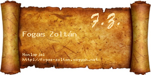 Fogas Zoltán névjegykártya