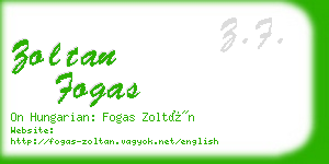 zoltan fogas business card